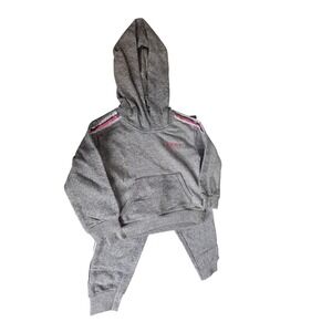 DKNY Kids Gray Hoodie Jogger Set Sequins Logo Size 2T